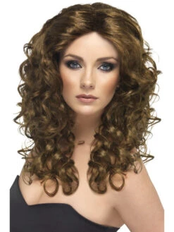 Smiffys Brown Curly Glamour Wig