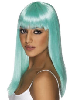 Smiffys Glamourama Long Aqua Blue Wig