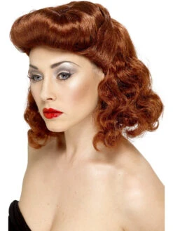 Smiffys Auburn Pin Up Girl Wig