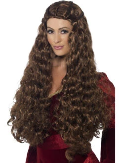 Smiffys Brown Medieval Princess Wig