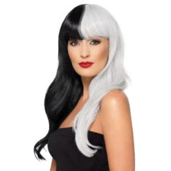 Smiffys Deluxe Wig, Half & Half With Fringe