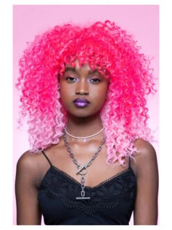 Smiffys Manic Panic® Pink Passion Ombre Curl Girl Wig
