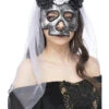 Smiffys Skull Bride Mask, With Veil -Cosplay Equipment Store 52841