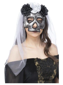 Smiffys Skull Bride Mask, With Veil