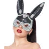 Smiffys Fever Black Jewel Sequin Rabbit Mask