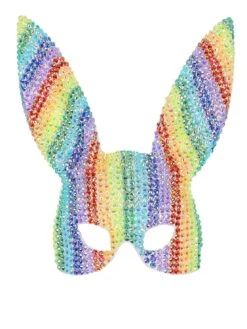 Smiffys Fever Deluxe Rainbow Jewel Studded Bunny Mask