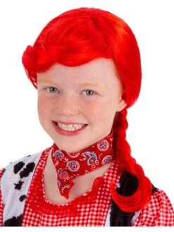 Smiffys Cowgirl Plait Wig Red
