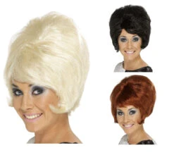 Smiffys Beehive Wig Blonde, Black, Auburn