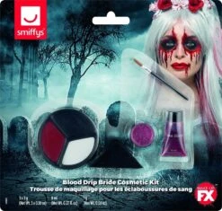 Smiffys Blood Drip Bride Cosmetic Kit, Aqua