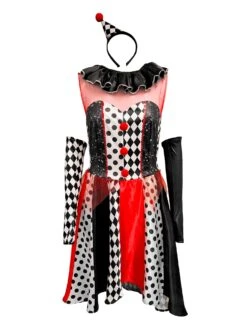 Adult Monochrome Clown Dress