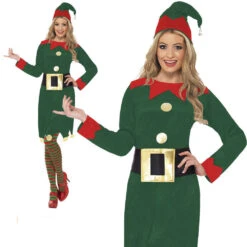 Smiffys Elf Santas Helper Ladies Costume