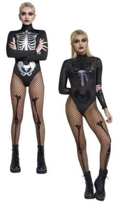 Smiffys Fever Sheer Skeleton Costume