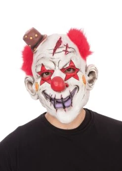 Top Hat Horror Clown With Hair Mask