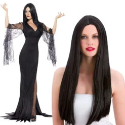 Smiffys Morticia Costume Or Wig