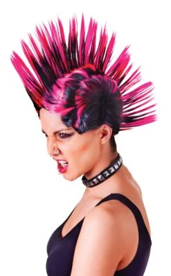 Mohican Pink/Black Wig