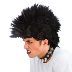 Wicked Black Punk Rocker Wig