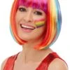 Smiffys Rainbow Bob Wig -Cosplay Equipment Store rainbow bob wig